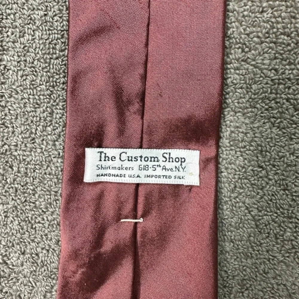 The Custom Shop Shirtmakers Mens Silk Tie Solid Mauve Rose Pink Handmade USA